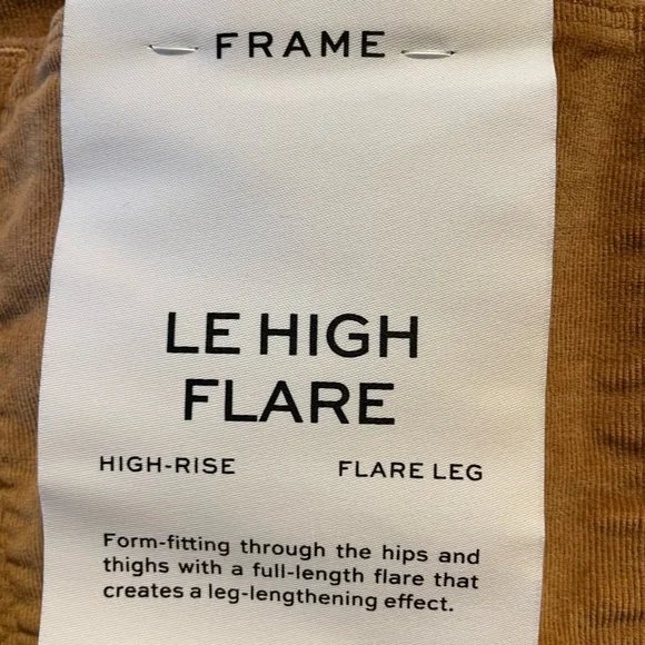 NEW FRAME Latte Tan Corduroy Le High-Rise Flare Leg Jeans Size 34 - Picture 11 of 13